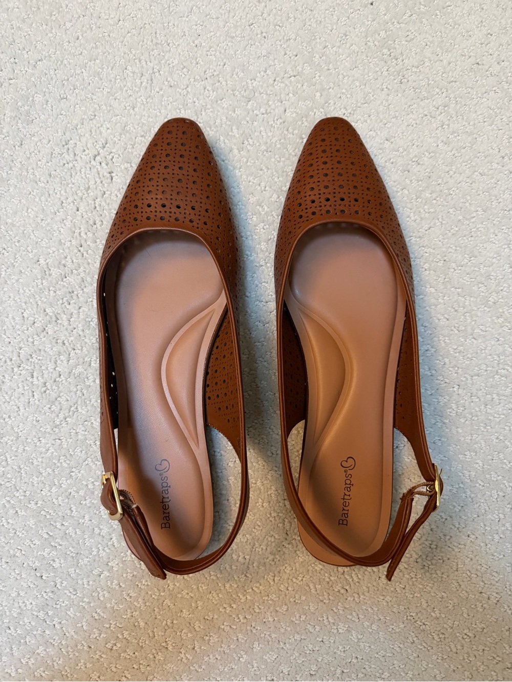 BareTraps Brown Slingback Pointed Flats